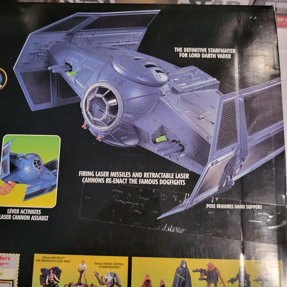 1997 Star Wars Power of the Force Darth Vader's TIE Fighter W. Box Kenner - Picture 6 of 8